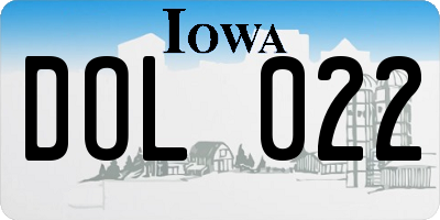 IA license plate DOL022