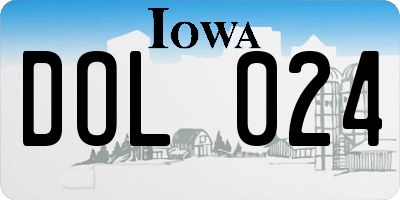 IA license plate DOL024
