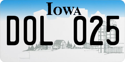 IA license plate DOL025
