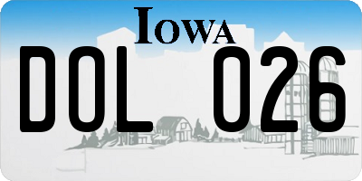 IA license plate DOL026