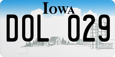 IA license plate DOL029