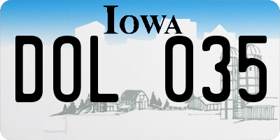 IA license plate DOL035