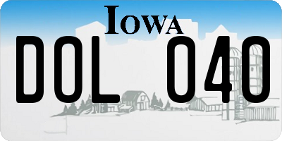 IA license plate DOL040