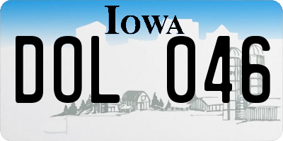 IA license plate DOL046