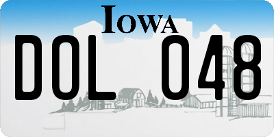 IA license plate DOL048