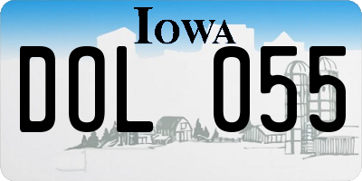 IA license plate DOL055