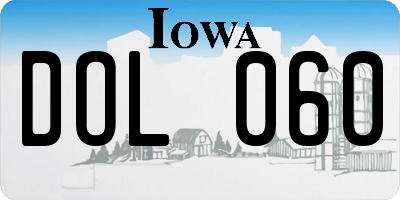 IA license plate DOL060