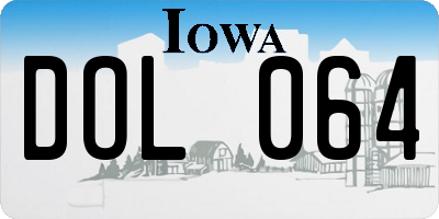 IA license plate DOL064