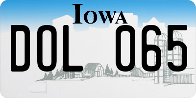 IA license plate DOL065