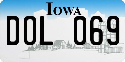 IA license plate DOL069