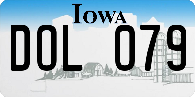 IA license plate DOL079