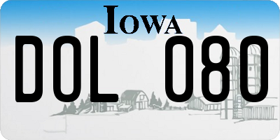 IA license plate DOL080