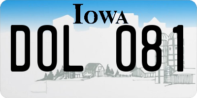 IA license plate DOL081