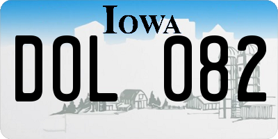 IA license plate DOL082