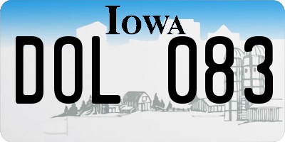 IA license plate DOL083