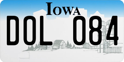 IA license plate DOL084
