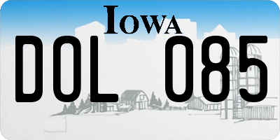 IA license plate DOL085