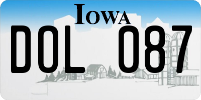 IA license plate DOL087