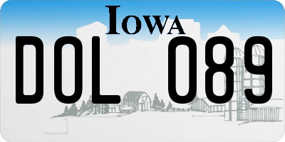 IA license plate DOL089