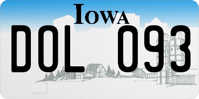 IA license plate DOL093
