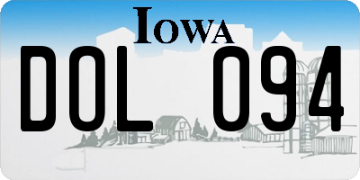 IA license plate DOL094