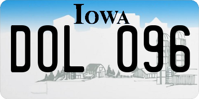 IA license plate DOL096