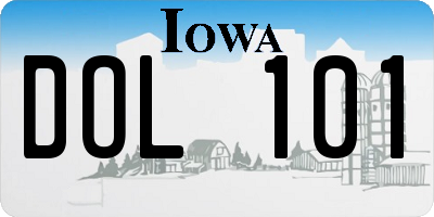 IA license plate DOL101