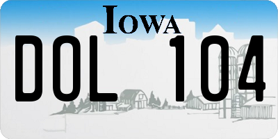 IA license plate DOL104