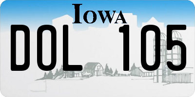 IA license plate DOL105