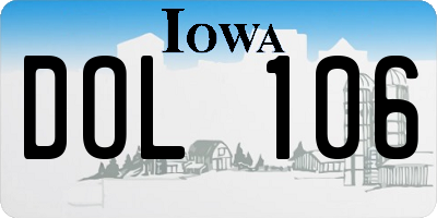 IA license plate DOL106