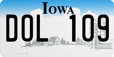 IA license plate DOL109