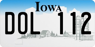 IA license plate DOL112
