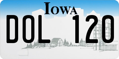 IA license plate DOL120