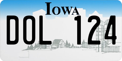 IA license plate DOL124