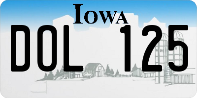 IA license plate DOL125