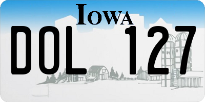 IA license plate DOL127