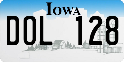 IA license plate DOL128