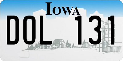 IA license plate DOL131