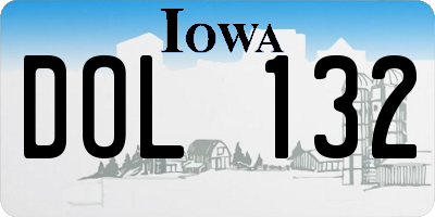 IA license plate DOL132