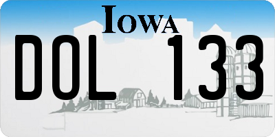IA license plate DOL133