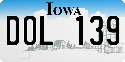 IA license plate DOL139