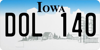IA license plate DOL140