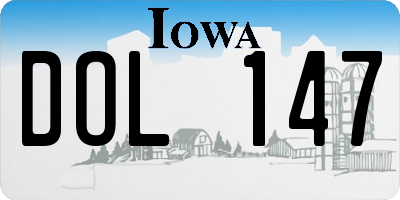 IA license plate DOL147