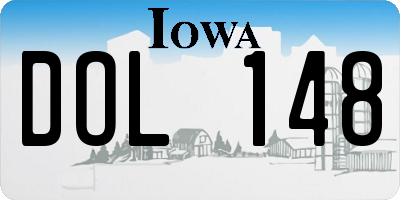 IA license plate DOL148