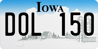 IA license plate DOL150