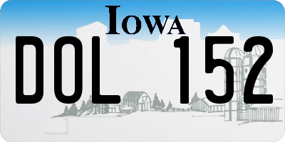 IA license plate DOL152