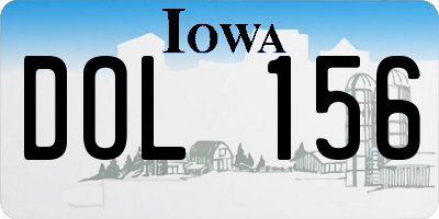 IA license plate DOL156