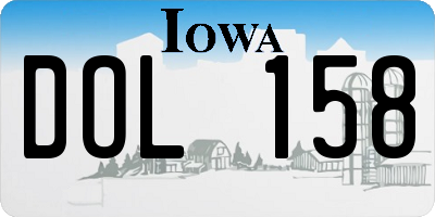 IA license plate DOL158
