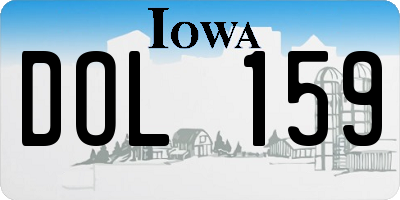 IA license plate DOL159