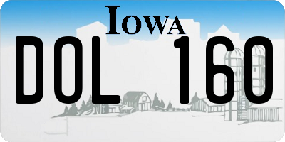 IA license plate DOL160